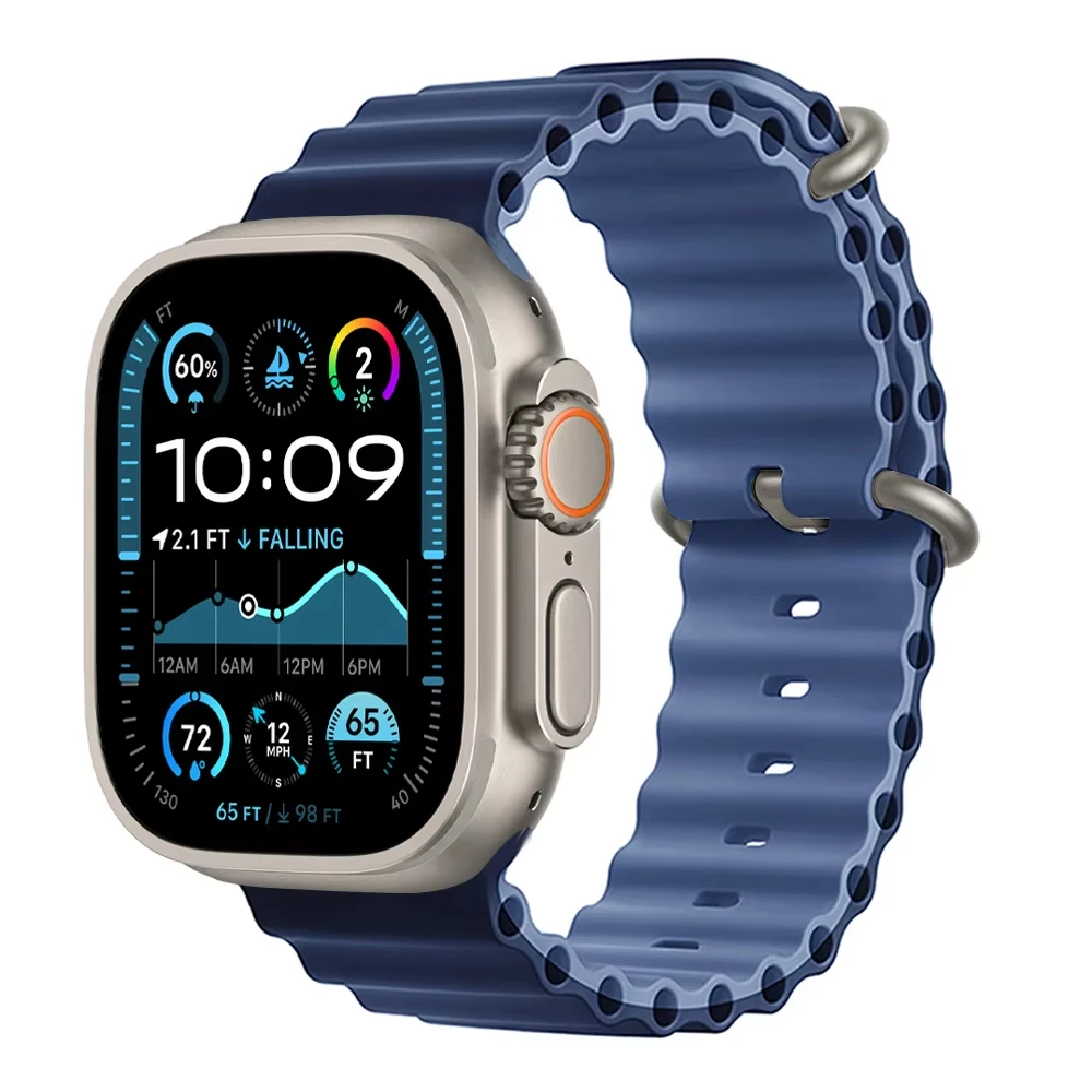 Offizielles Ocean-Armband für Apple Watch Ultra 3 2 49mm 46mm 44mm 40mm 42 41 45 Sportarmband iWatch Series 11 10 9 7 8 6 SE3