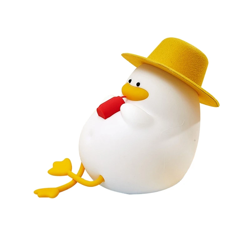 Night Light - Happy Duck Premium Silicone Lamps, Cute And Dimmable Nightlight For Soothing Bedtime Ambience Easy Install