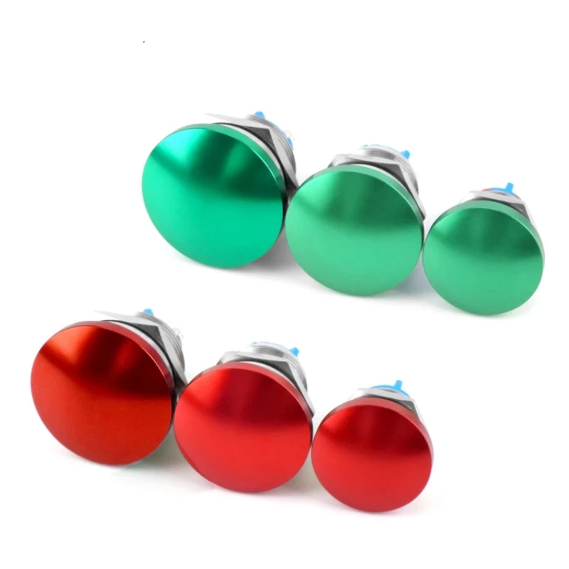 16mm19mm22mm Testa a fungo Interruttore a pulsante in metallo Tunnel Auto-Reset 1 Pulsante impermeabile con piede a vite normalmente aperto