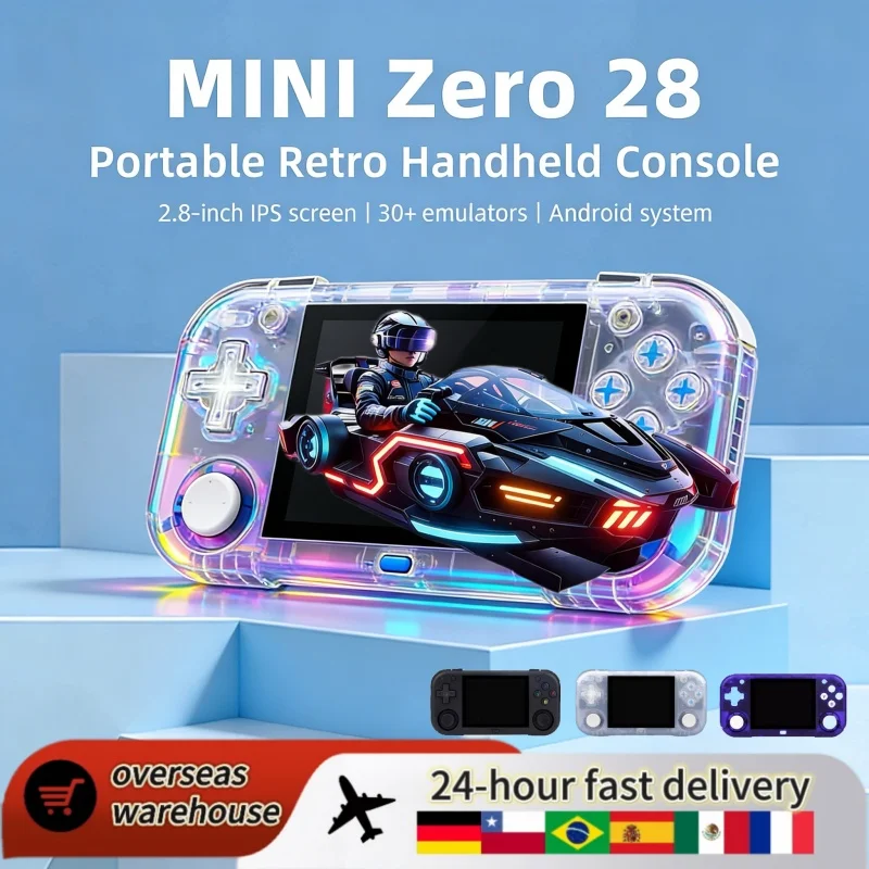 

Портативная игровая консоль Mini Zero 28 с IPS-экраном 2,8 дюйма, Android-системой, поддержкой Wi-Fi 2,4G, видеоплеер, подарок