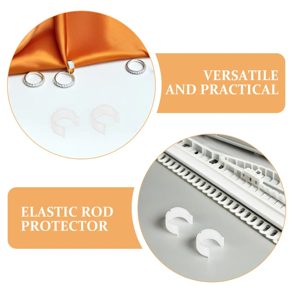 8Pcs Curtain Rod Mounting Brackets Plastic Buckle U-Shaped Nonslip Pads 26-28Mm Ceiling Rod Holder Shower Curtain Support view 6