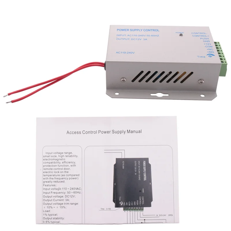 ABFN-K80 DC12V 3A نظام التحكم في الوصول الجديد مفتاح إمداد الطاقة AC110V-240V لأقفال الأبواب نظام الاتصال الداخلي عبر الفيديو