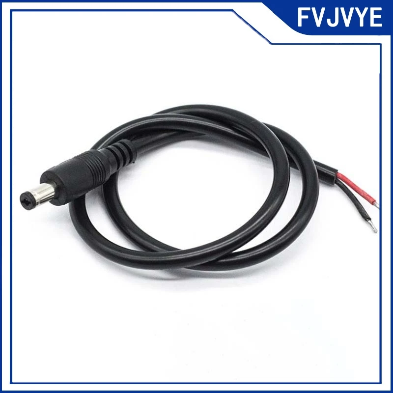 1/2/5pcs 0.5m 1m 1.5m 2m 18awg 10A DC 2pin Male Power Supply Connector Cable 5.5x2.1mm Copper Cord Adapter Socket For LED Strip