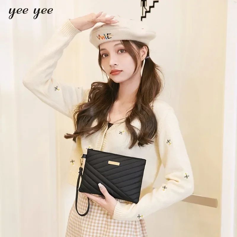 Stylish Women Wristlet Bag Women Leather Envelope Design Bag Shopping Traveling Portable Small Purse Clutch Wallet