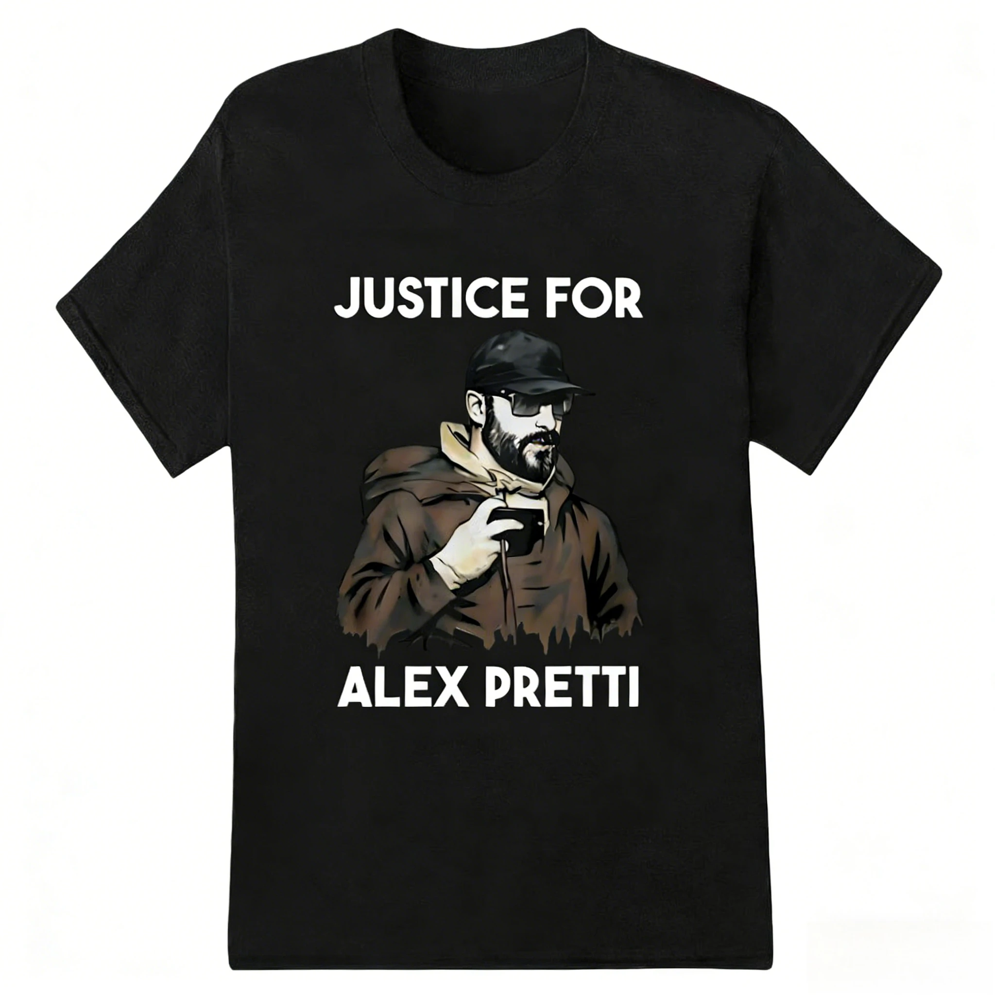 Camiseta gráfica unisex 100% algodón de Justice for Alex Pretti, camiseta de protesta contra ICE y la democracia de Minneapolis, camiseta de manga corta con cuello redondo