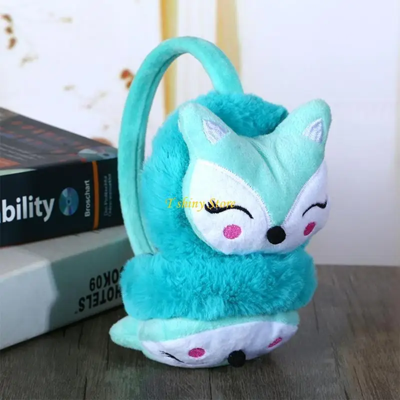 

N58F флисовые теплые наушники с лисой, милые теплые наушники для детей, женщин, девочек-подростков