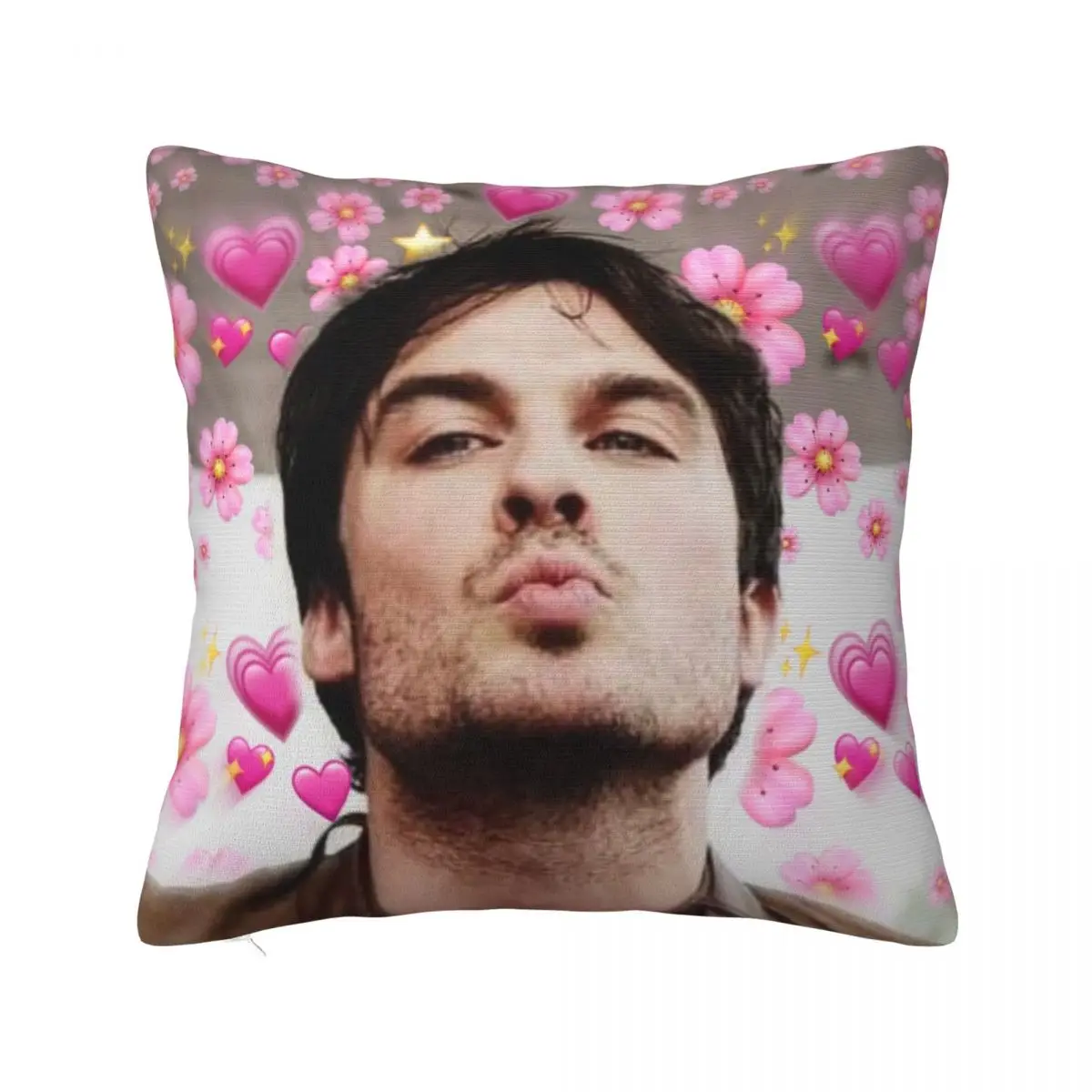 Damon Salvatore Pillowcases Merch Printed Polyester Cushion Cover Decor Pillow Case Cover Home Zippered 40*40cm Multi Size