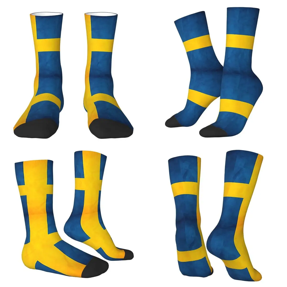 

Носки со шведским флагом Швеции, супер мягкие чулки в стиле Харадзюку, аксессуары, длинные носки для мужчин и женщин, подарок на день рождения