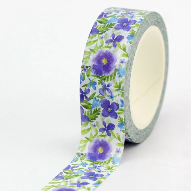 

1PC 10M Decor Hand Painted Watercolor Pressed Flowers Washi Tape for Scrapbooking Craft Masking Tape Cute Journal Stationery