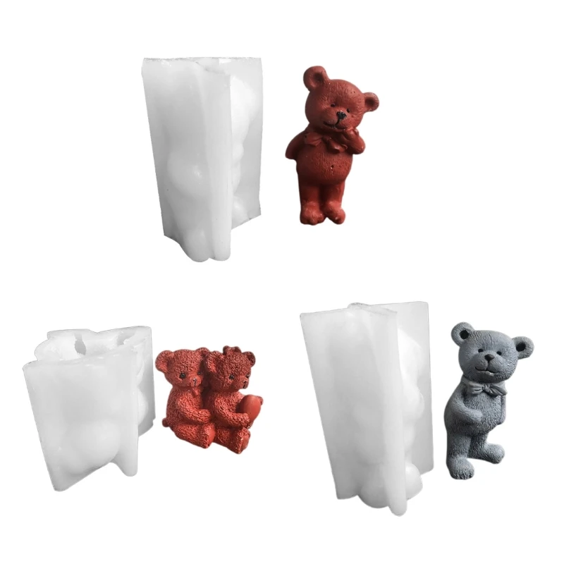 Bear Molds for Candle Making,Silicone Mold Animal Epoxy Resin Casting Molds for DIY Crafts Soap