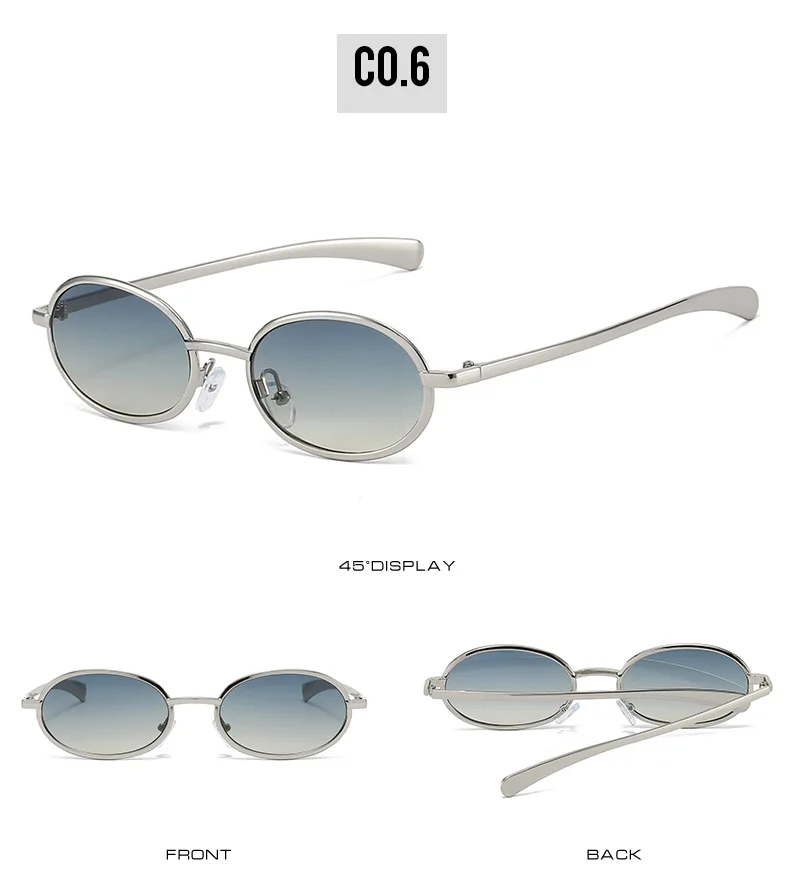 2025, Y2k-Sonnenbrille für Damen und Herren, oval, Punk-Stil, Metall, stilvoll, Sonnenschutz, UV400, Party, Straßenbrille – Detail 13