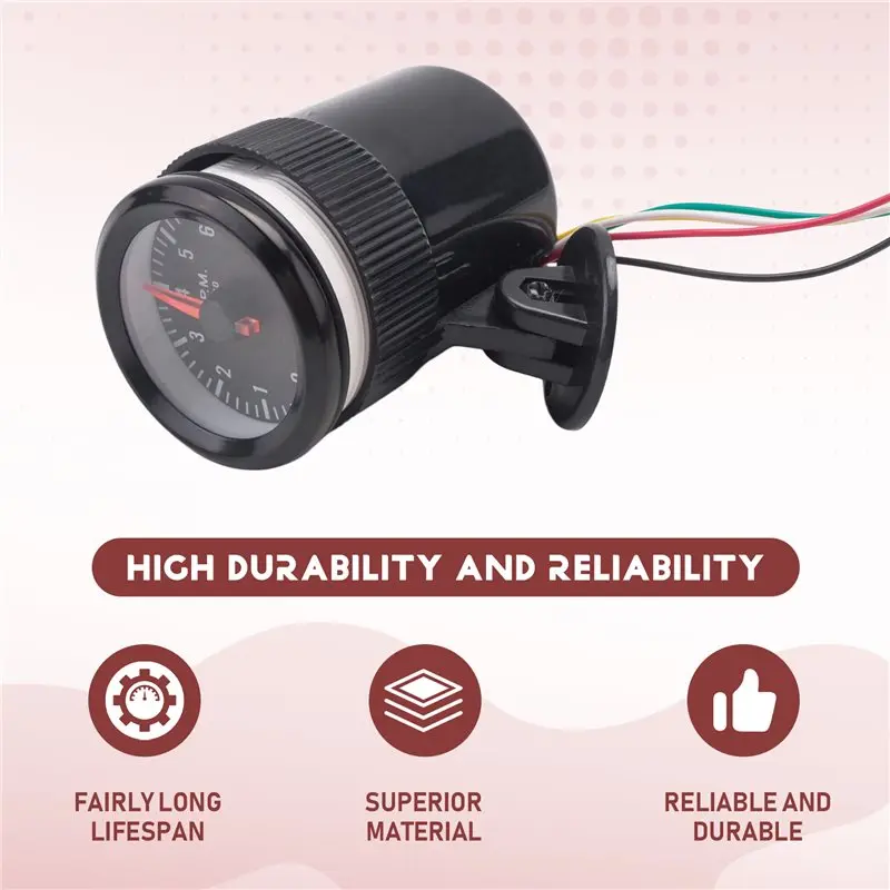 Customer Favorite 2Inch 52Mm Car Meter Tachometer RPM Gauge 0-8000RPM Analog Black Case For 1-8 Cylinders Car