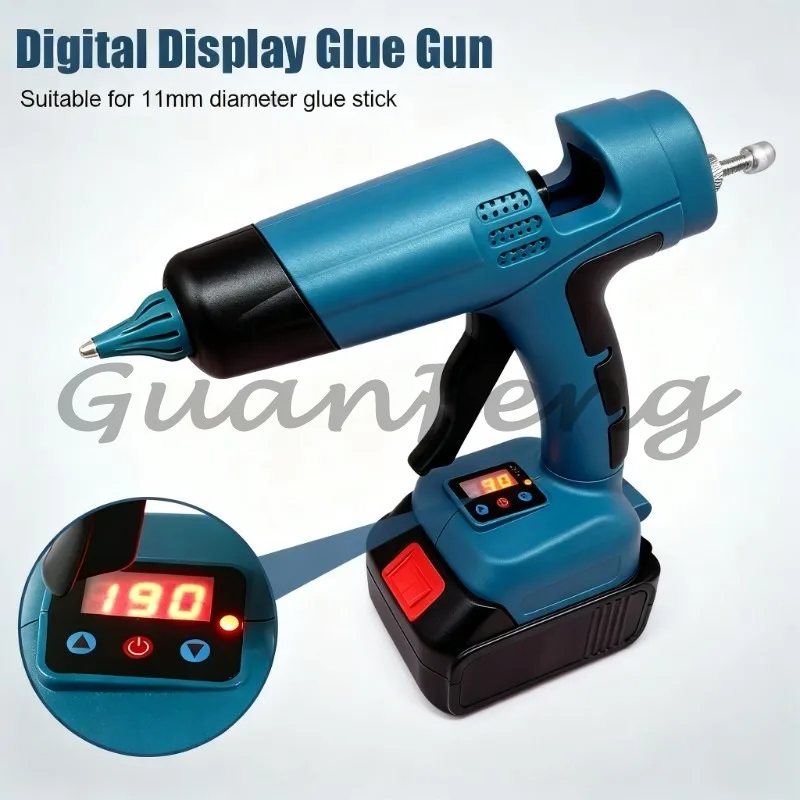 100W Cordless Hot Melt Glue, Digital Display Electric Glue for  Lithium Battery, Household DIY Tool