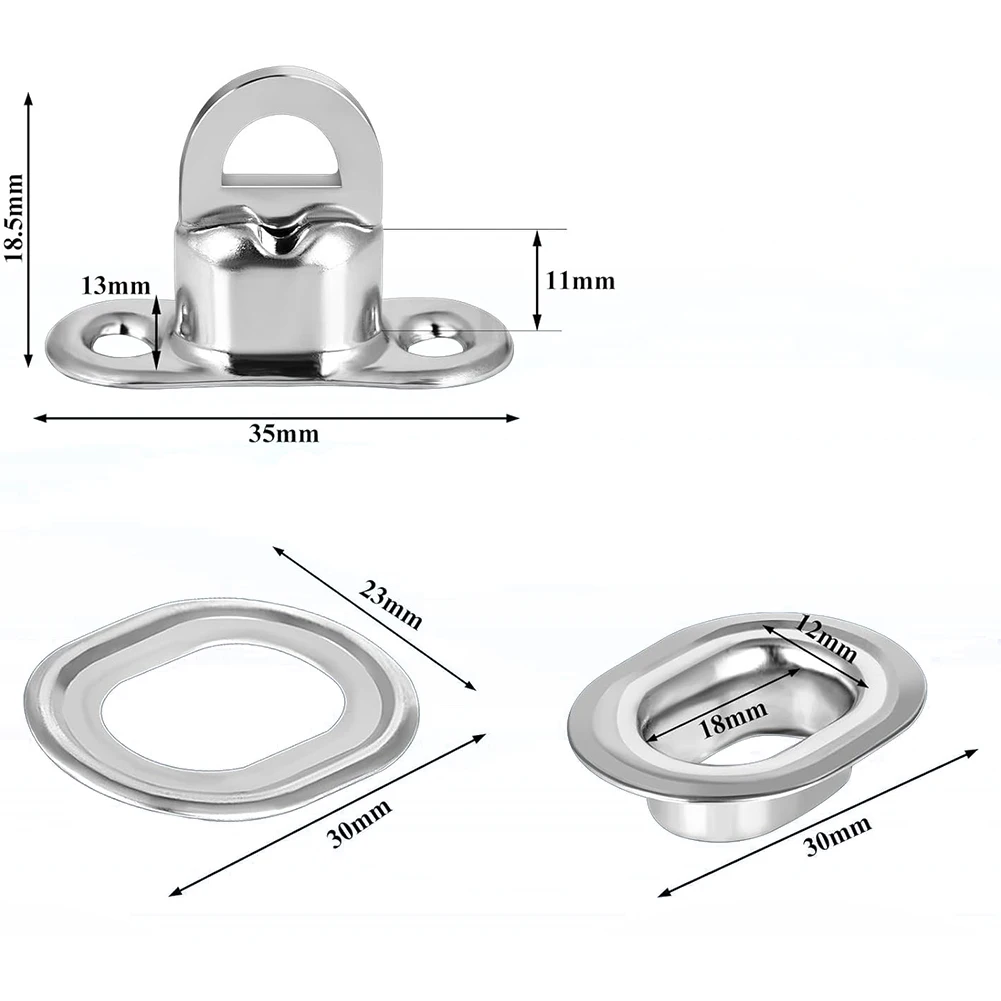 12 Sets Oval Eyelet Rotating Latch Copper Locks with Turnbuckle for Car Trailer Tarpaulin Robust Fastening Set