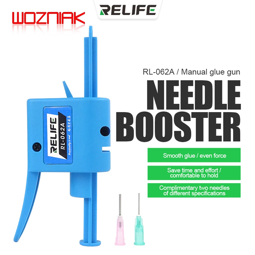 RELIFE RL-062A Manual Glue Gun / Suitable for 10cc Glue Assisted Syringe Push Type Booster for Green Welding Oil Solder Paste