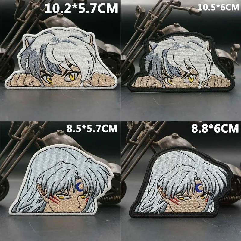 إينوياشا القماش ملصق الإبداعية عالية القيمة أنيمي التطريز الفيلكرو الملابس السراويل التصحيح زوجين حقيبة مدرسية شارة الديكور