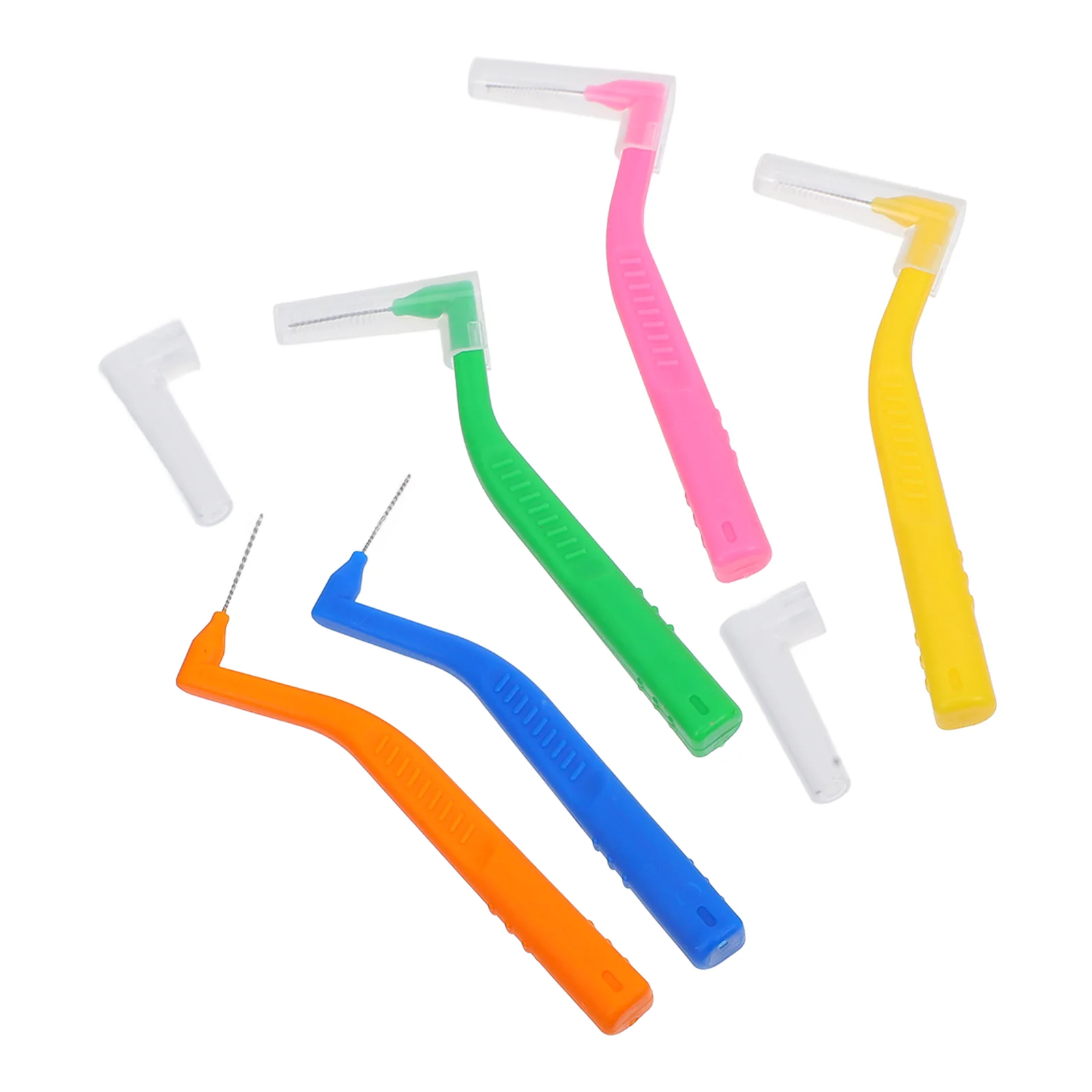 5 Pcs Interdental Brush Tongue between Teeth Cleaning Brushes Tooth Tools Braces Toothbrush Cleaners Gumballs Arc Curved Angle