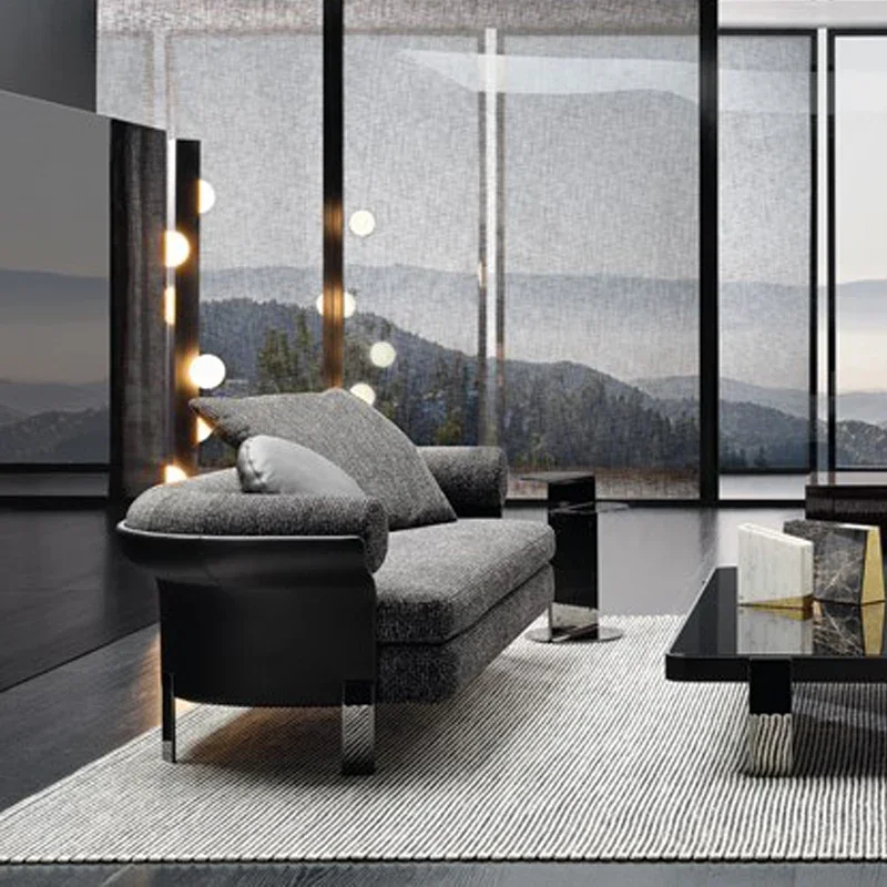 For Hotel Office Furniture Factory Leather Fabric Leisure Chair Armchair Accent Chair Stainless Steel Base Single Sofa Set