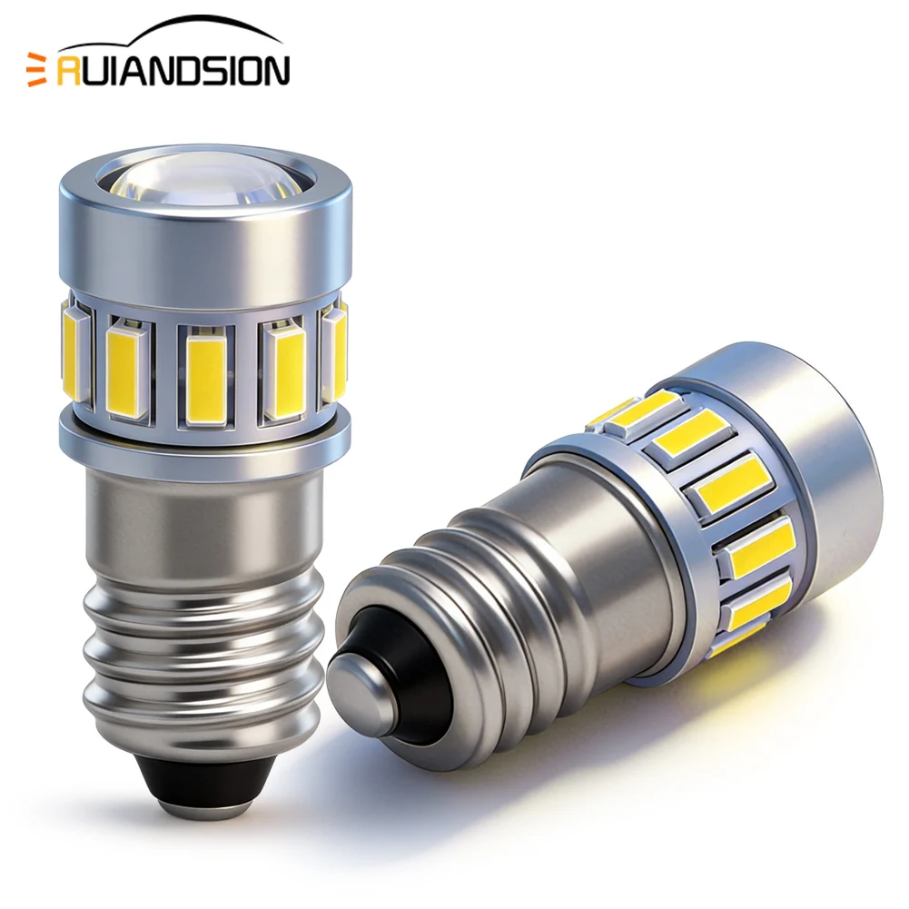 Ruiandsion E10 Mini LED Light CANBUS Error Free Maglite Upgrade Bulb for AA/D Cells Flashlight 6-30V Replacement Lamp 2Pcs view 2