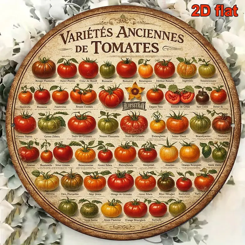 2D Flat - 2DFLAT, 1pc, 15X15Cm 2D Flat Round Sign, Retro Plaque about 