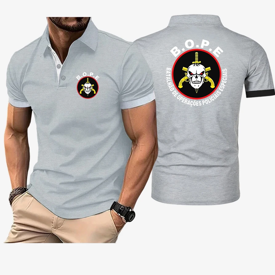 BOPE Tropa De Elite Brazil Special Elite Forces  Men's Summer Casual Comfortable Polo Shirt Men's High Quality Short T-Shirt