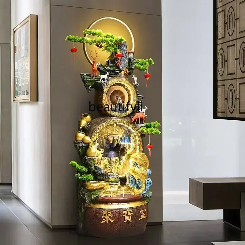 cqyltRockery flowing water fountain cornucopia fish tank home landscape decoration ornament living room company gifts