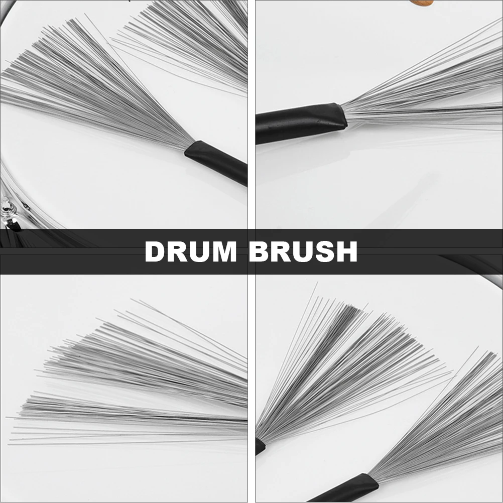 

2pcs Maple Wood Double Headed Wire Brush for Jazz Drum Set Carbon Steel Non Handle Professional for Beginners