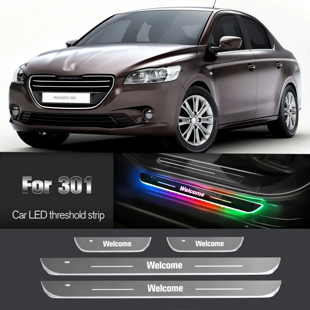 

Car Door Sill Light For Peugeot 301 2012-2022 2016 2017 2018 2019 Customized Logo LED Welcome Threshold Pedal Lamp Accessories