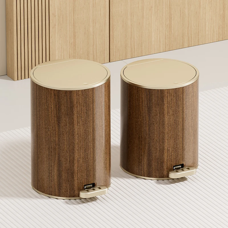 

Plastic foot paddle round deodorant trash can with lid