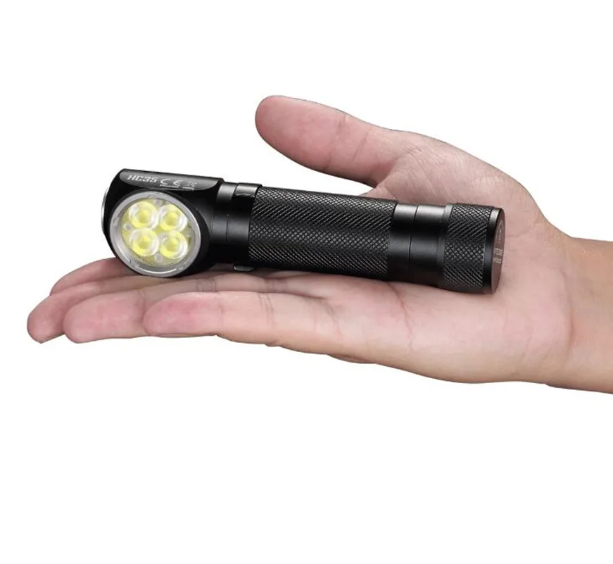 NITECORE HC35 Rechargeable Headlamp 2700 Lumens High Performance L-Shaped Headlight Flashlight Lantern with 4000mAh Battery