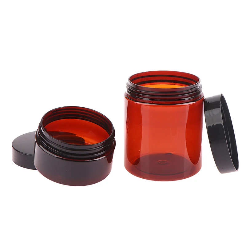 30-250ml PET Amber Color Cosmetic Face Cream Refillable Bottles Lip Balm Sample Lotion Gel Container Empty Makeup Jar Pot