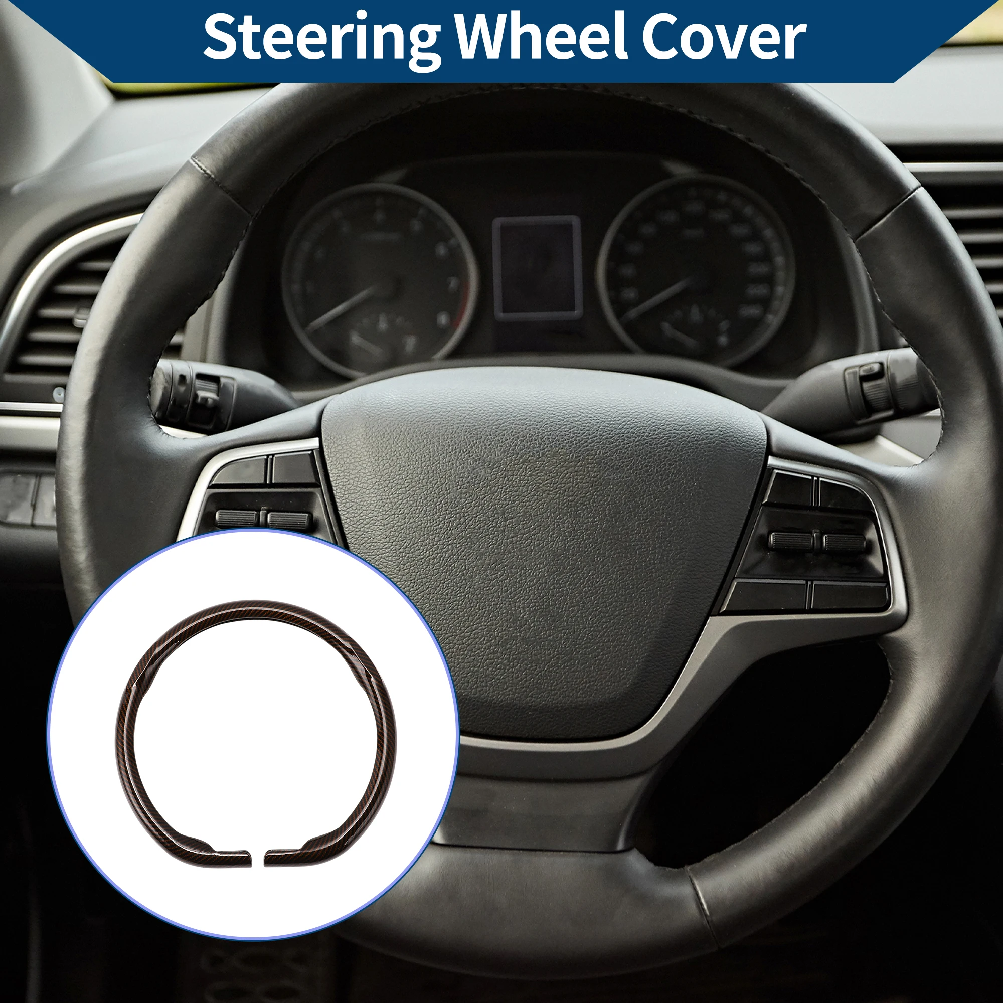 

UXCELL Steering Wheel Cover PVC 14.96" Brown Carbon Fiber Pattern