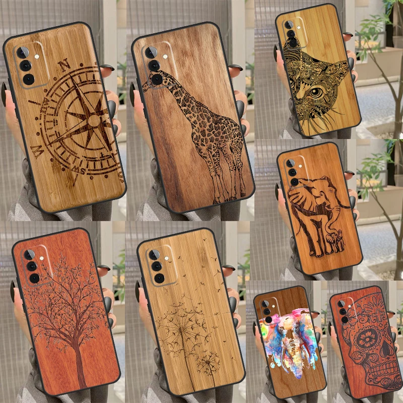 Natural Bamboo Wood Pattern Print Case For Samsung Galaxy A54 A34 A24 A14 A12 A22 A32 A52 A51 A71 A13 A23 A33 A53 A73 Cover