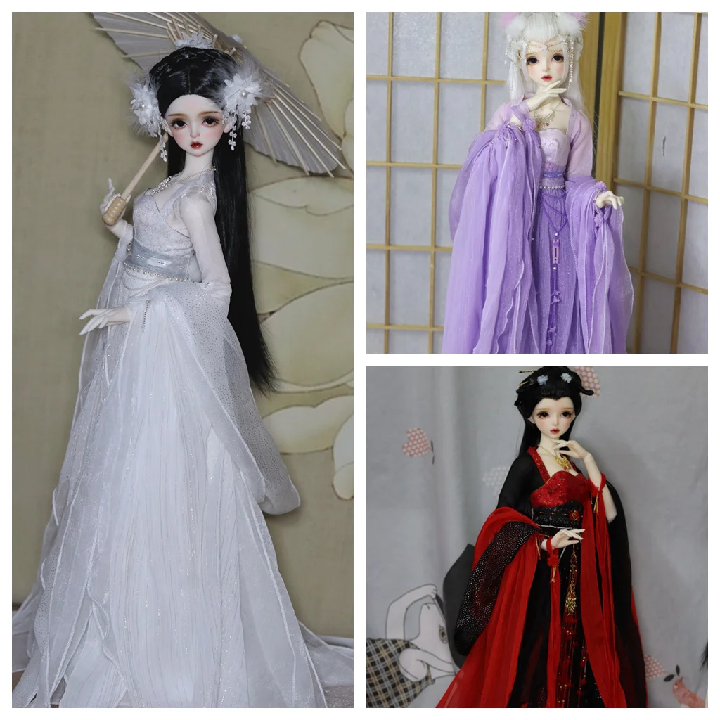 1/4 1/3 Scale BJD Clothes Ancient Costume Chinese Hanfu Fairy Dress Outfit For BJD/SD MSD SD13 Big Girl Doll Accessories A1276