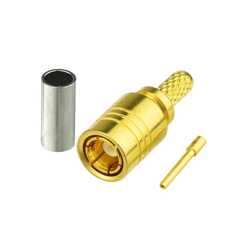 10pcs SMB Male Plug SMB Female Right angle Connector Crimp for RG316 RG174 LMR100 RF Coaxial cable