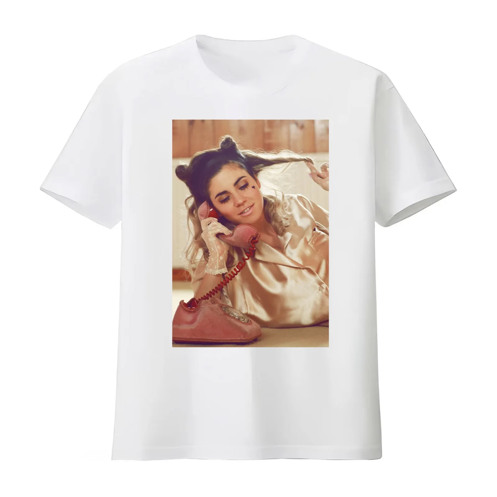 Marina Electra Heart T-Shirt Summer Casual Cotton Tee Oversized Streetwear Tops Vintage Graphic Print Loose Fit Short Sleeve