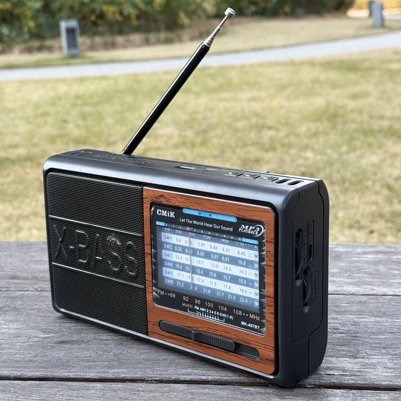 Multifunctional TF Card USB Drive Wireless Bluetooth Speaker Retro Radio Portable Rechargeable Multi-band Highly Sensitive Radio