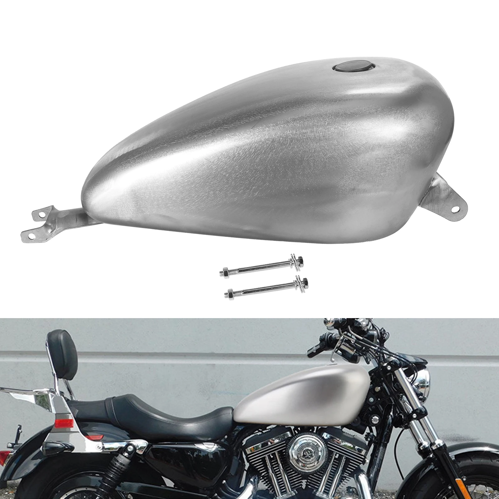 14.4L 3.8 Gal Large Capacity Motorcycle Gas Tanks Fuel Tank Injected For Harley Sportster XL 883 72 1200 Roadster Forty-eight