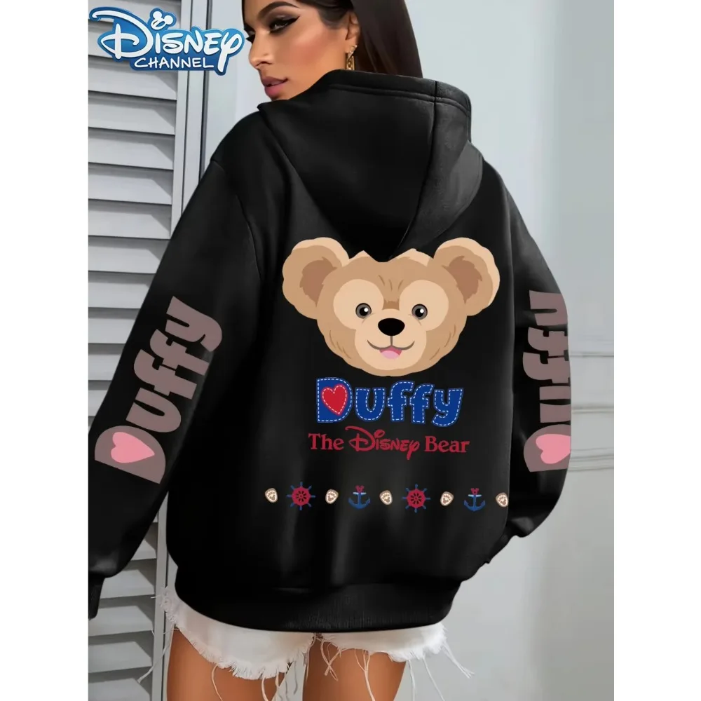 

Официальные мужские и женские толстовки Disney Duffy, толстовки с принтом Duffy & Heart, модные толстовки большого размера на день рождения, повседневная одежда