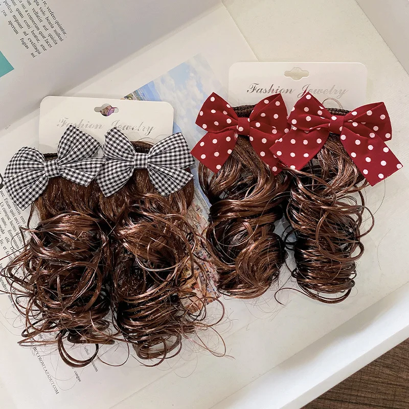 

Western-style children's wig curly girl baby hairpin JK bow hair accessories pair clip cute princess shape clip hairpin