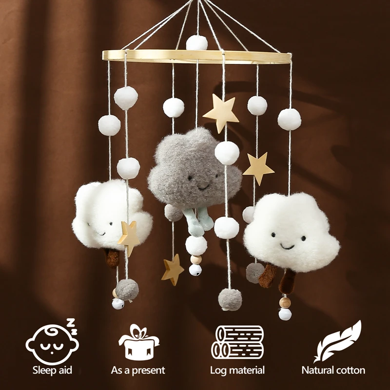 Nuage hochets bébé berceau Mobiles jouets 0-12 mois cloche boîte à musique nouveau-né lit cloche enfant en bas âge hochets carrousel pour jouet Musical cadeau