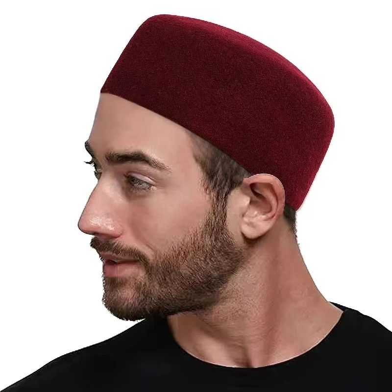 Casquettes musulmanes 100% laine pour hommes, chapeau de prière, livraison gratuite, accessoires islamiques Kufi, hijab, produits fiscaux, dinde,