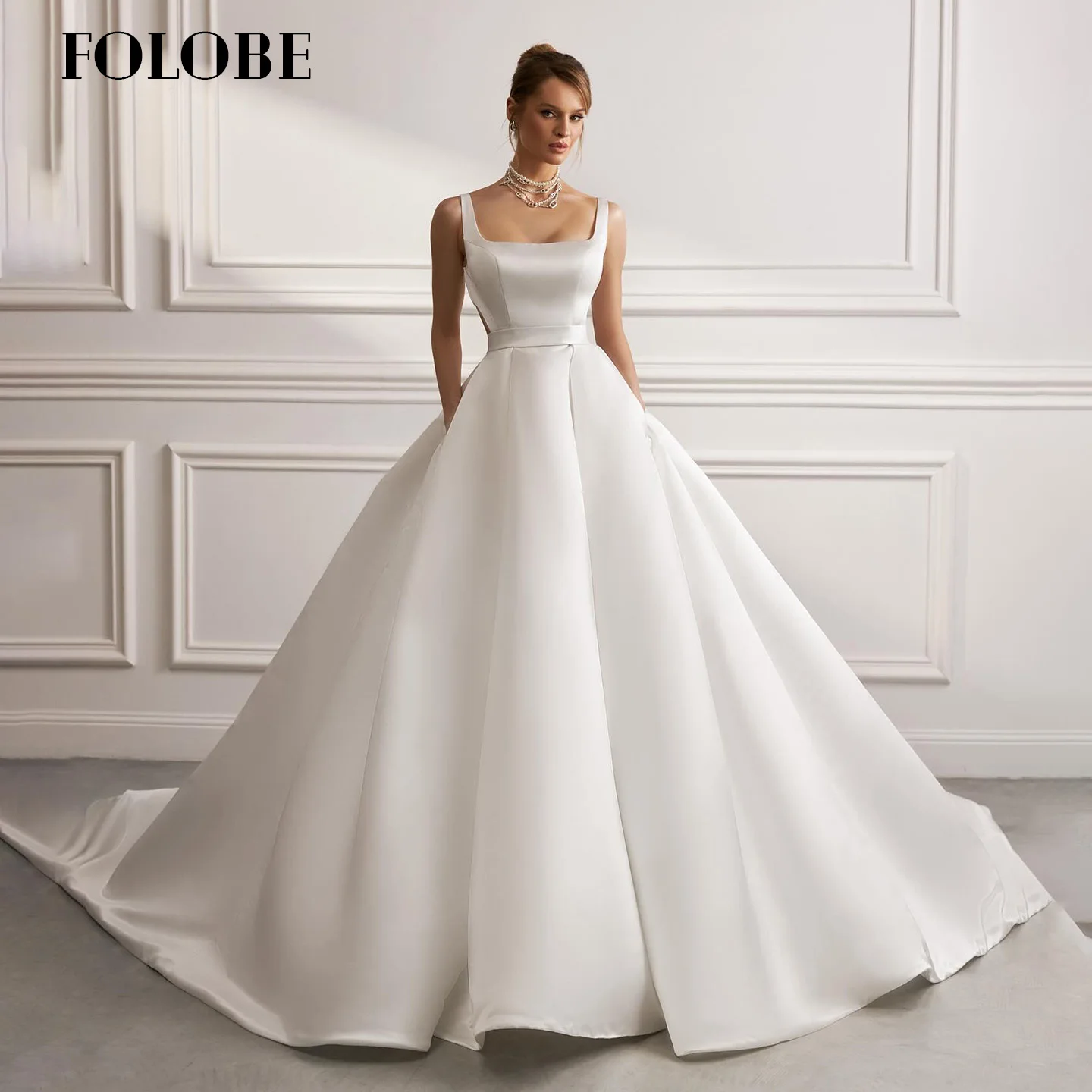 FOLOBE Angepasst Square Neck Prom Kleider Vintage Abendkleider vestidos de noche A-Line Ballkleid Hochzeit Party 2025