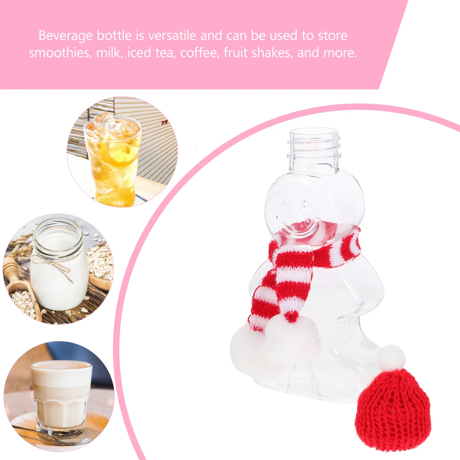 Gingerbread Man Drink Water Reusable Plastic Juice Cute Container