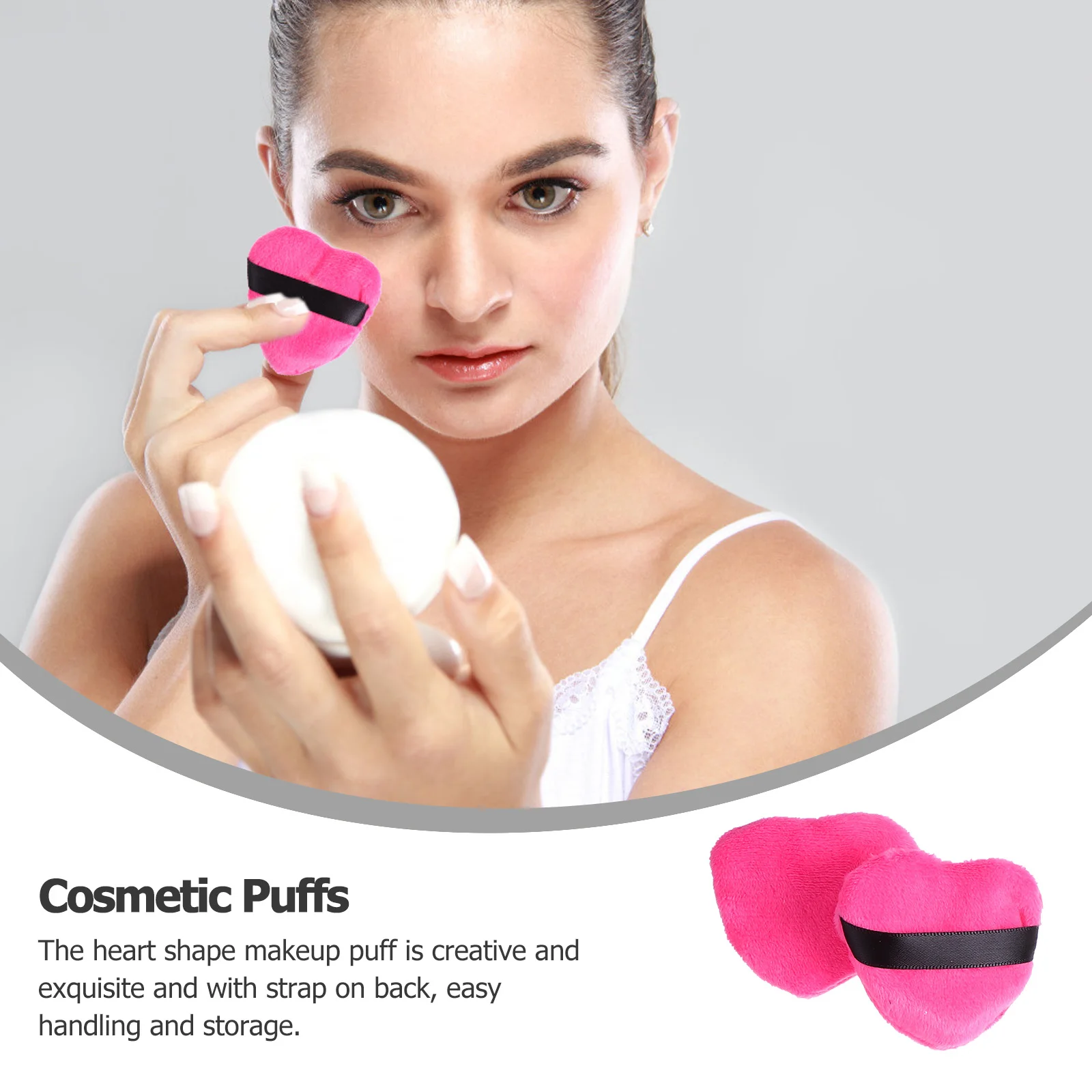 8 szt. Puder w proszku w kształcie serca, aplikator do makijażu twarzy i ciała, do nakładania podkładu