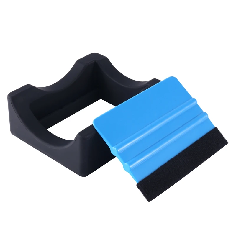 Small Silicone Cup Cradle For Crafting Making, Tumbler Holder With Built-In Slot And Felt Edge Squeegee Decal Scraper