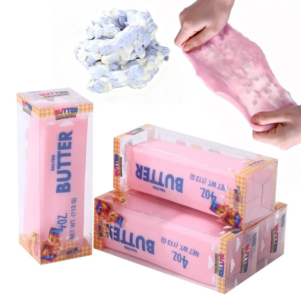 Round Blocks Filled Butter Stick Fidget Toy Buliding Block Crunchy Butter Stick Squishy Toy Elastic Non Rebound Cheese Stick Toy