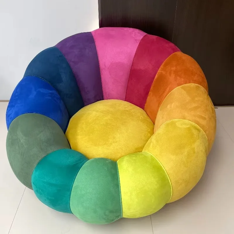 Nordic Single Compression Sofa, Colorful Petal Lazy Sofa for Living Room Balcony, Small Apartment Lounge Sofa – Sleepable Lying