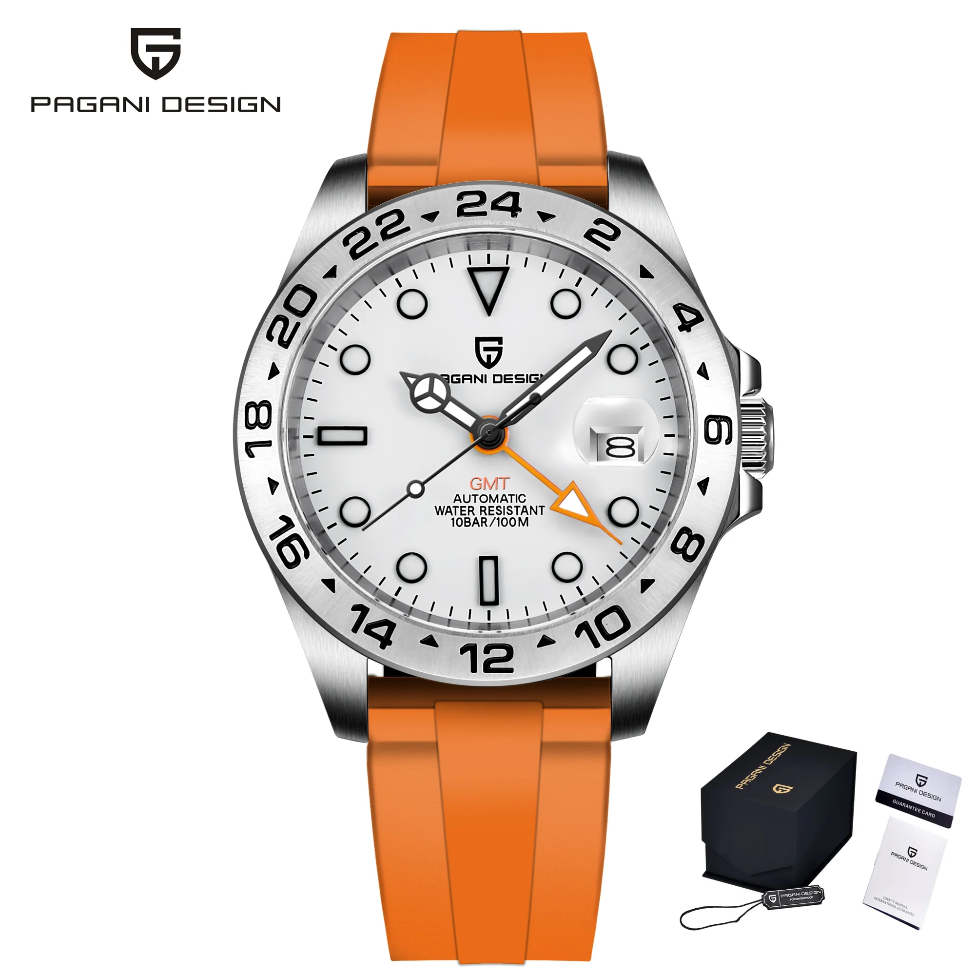 Pagani Design 2026 Nieuw Heren Duikhorloge 42mm Saffier Automatisch Mechanisch GMT Horloge 100m Waterdicht PD1682