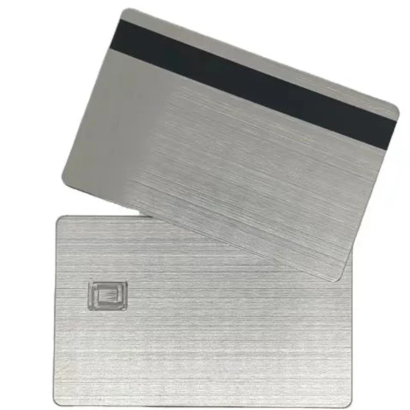 شعار مخصص الفولاذ المقاوم للصدأ Cr80 بطاقات معدنية فضية بطاقة عمل بالجملة نوعية جيدة بطاقة عمل فارغة في الأوراق المالية